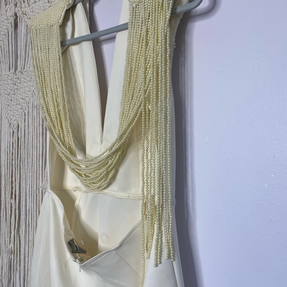 ASOS Cream Midi Dress with Open Back - Picture 8 of 13